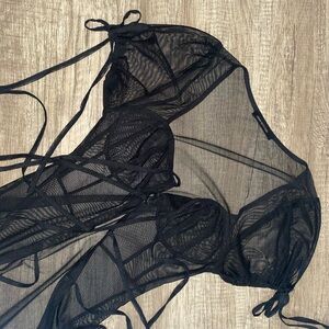 Urban Outfitters Black Mesh Duster